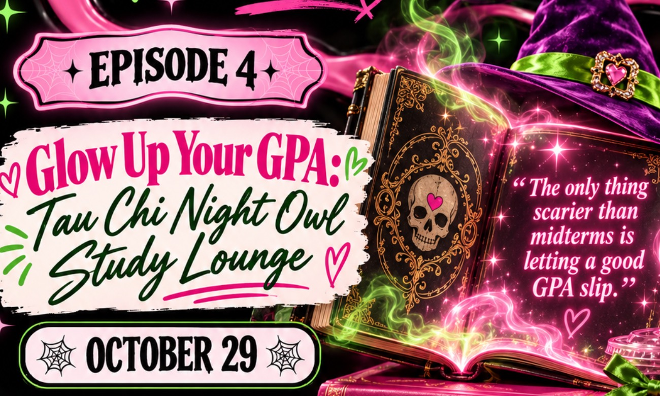 Glow Up Your GPA: Tau Chi Night Owl Study Lounge