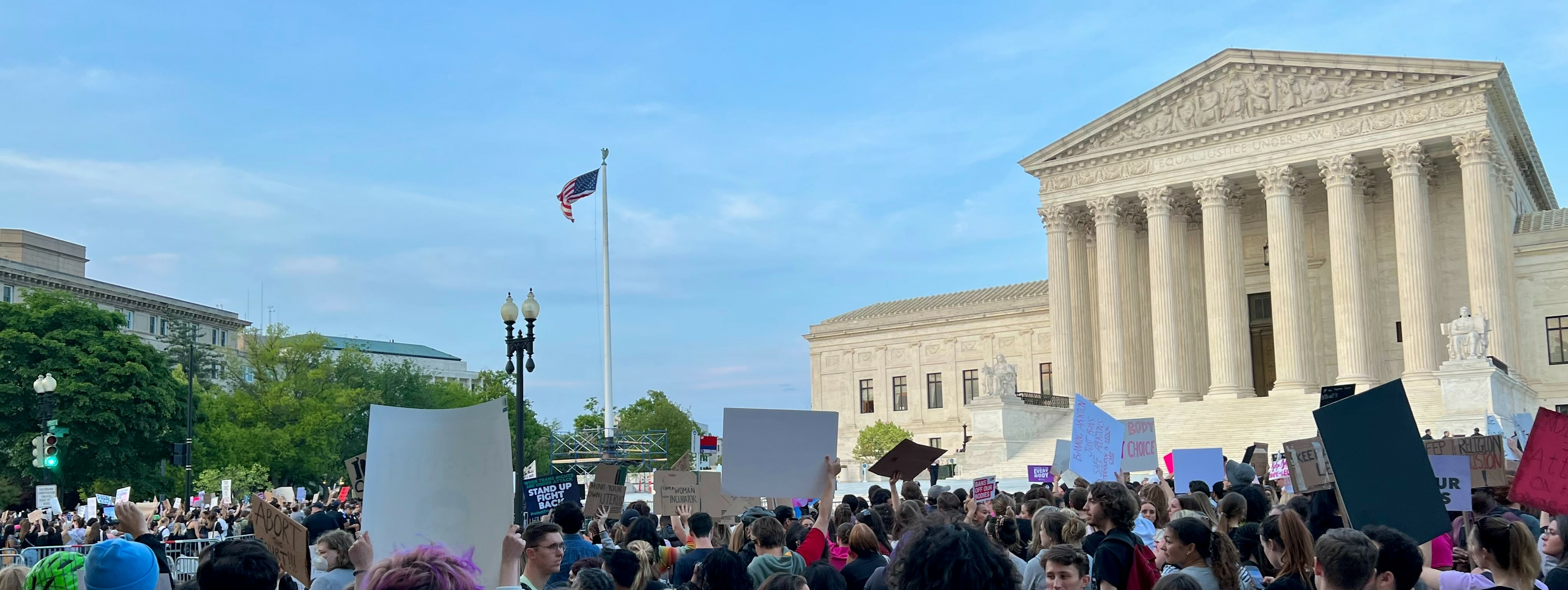 protesters outside of the US Supreme Courthouse