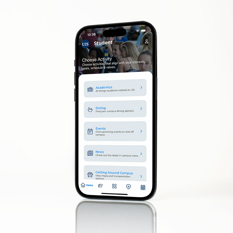phone showing the UIS Mobile app