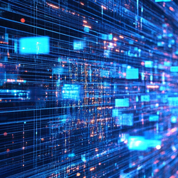 a hologram of digital applications spreading out