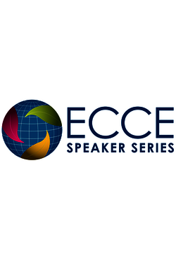 ECCE Speaker Series logo with colorful globe.