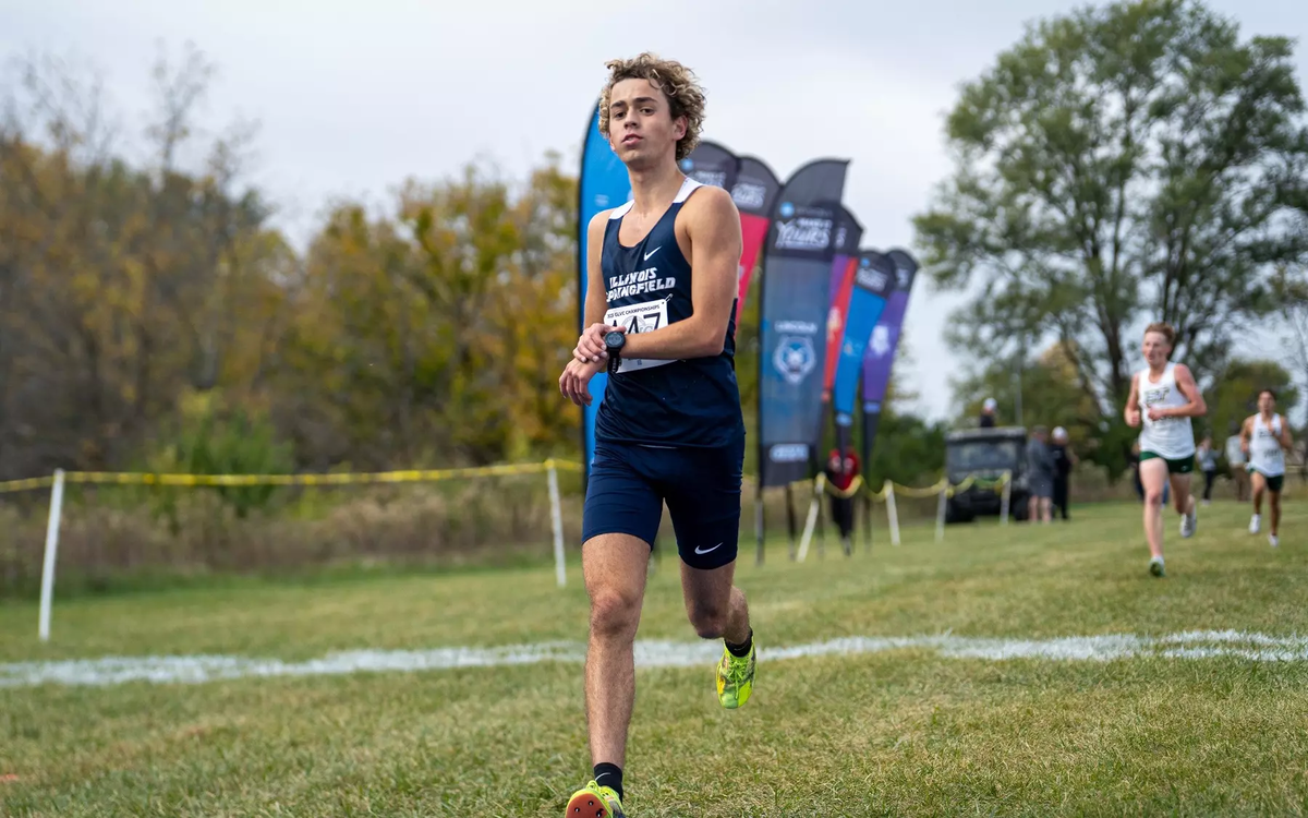Charlie Borlin finishing XC race