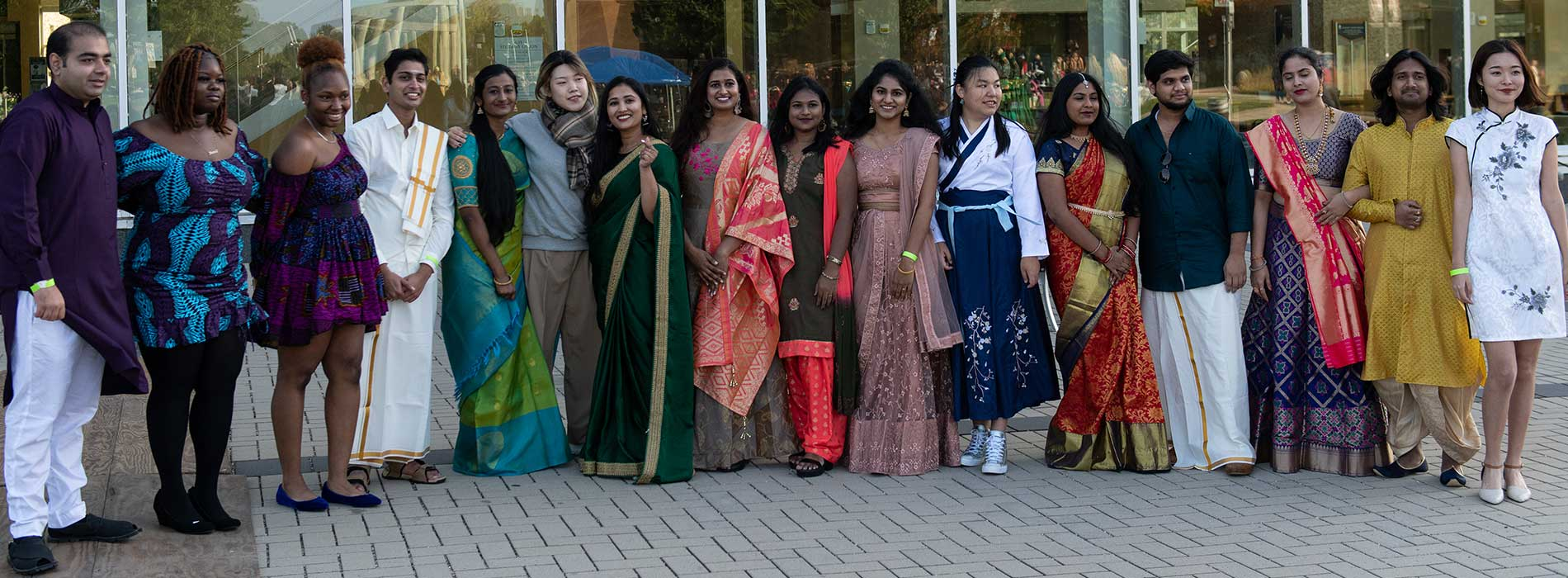 international students at festival
