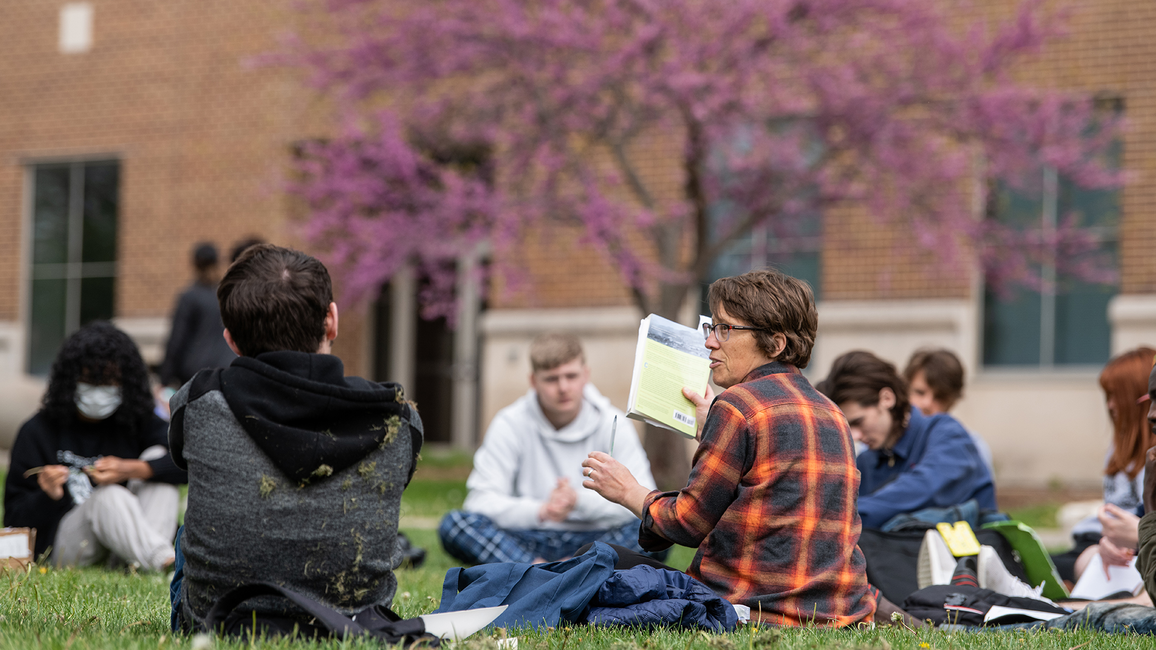 UIS class outdoors