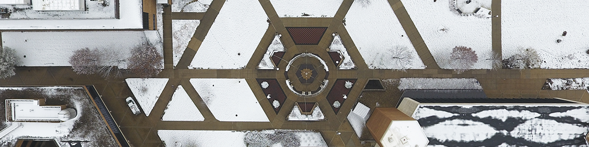 winter weather on the UIS quad sidewalks