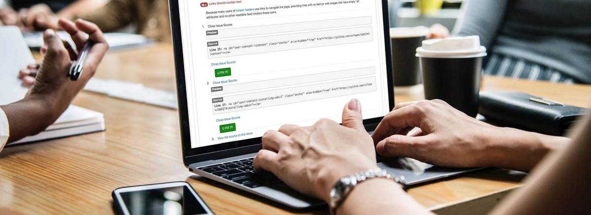 person using UDOIT on laptop