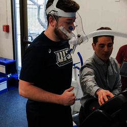 student on treadmill