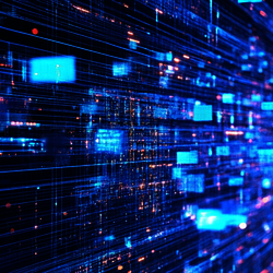 a hologram of digital applications spreading out