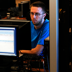 students at computers