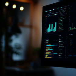 data on a computer screen