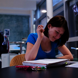students at table
