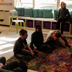 teacher with k12 students