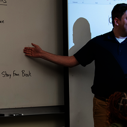 professor teaching communication class