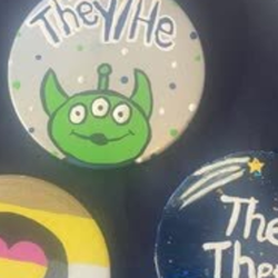 International Pronouns Day Button Decorating