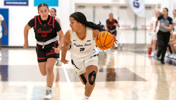 Kayla Rice playing basketball