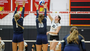 A Mendleblatt-Schwartz block in a volleyball match