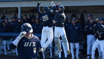 UIS baseball celebrates home run