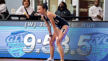 Madelyn Miller-Ross after winning GLVC title in the 3k