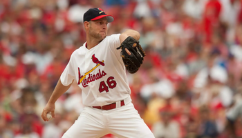 Jason Simontacchi pitching for St. Louis Cardinals