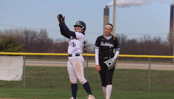Taylor Ford celebrates on base