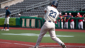 Kody Morton batting at conference tournament