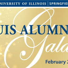 Gold sparkly background with UIS Alumni Gala logo