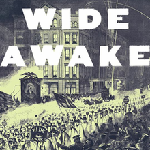 Wide Awake book cover depicting a torch-lit street procession.
