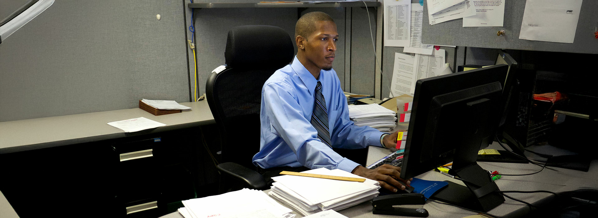 student at desk