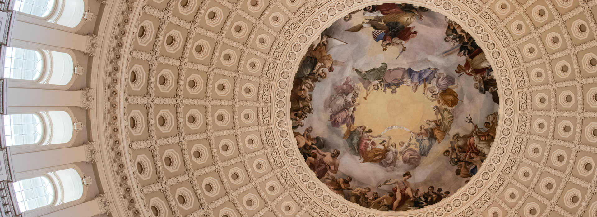 inside the dome of the Illinois Capitol Building