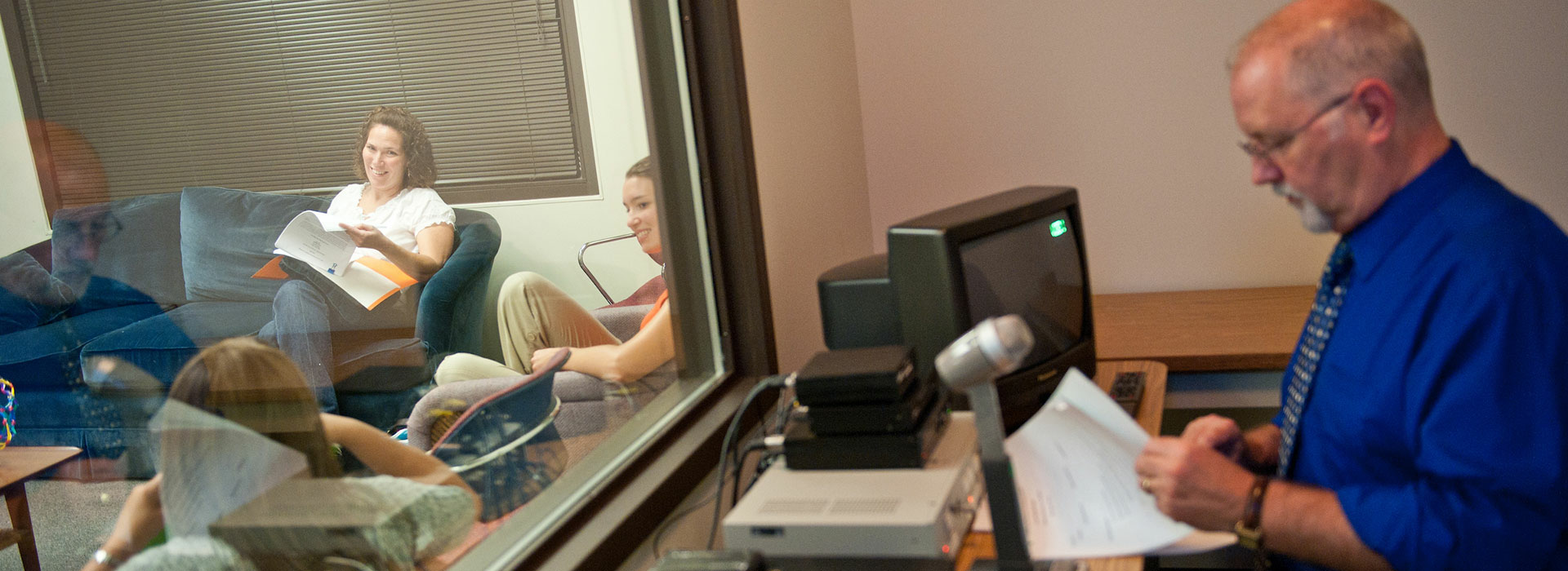 professor observing class exercise