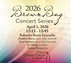 2026 Brown Bag Concert Series poster with concert information